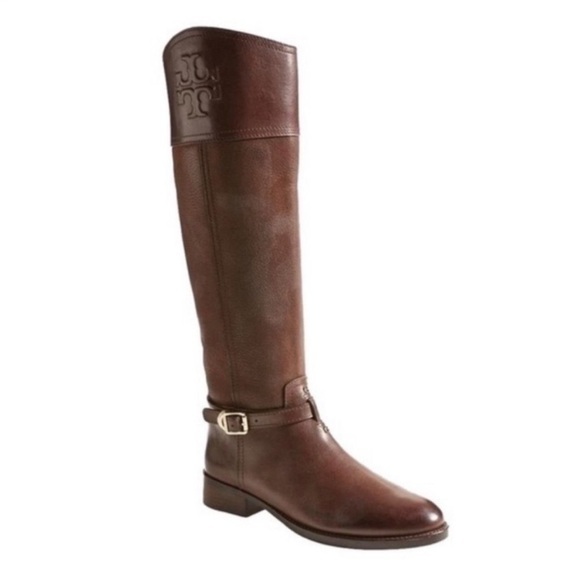 Tory Burch Boots Simone Riding Boots Knee High in Chocolate Brown